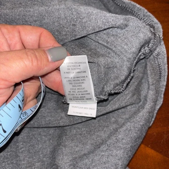 Toad&Co | Montclair Midi Dress | L Gray Organic Cotton Blend Long Sleeve Casual - Picture 8 of 13